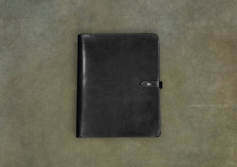 black leather padfolio