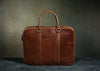 satchel & page brown men's founder briefcase