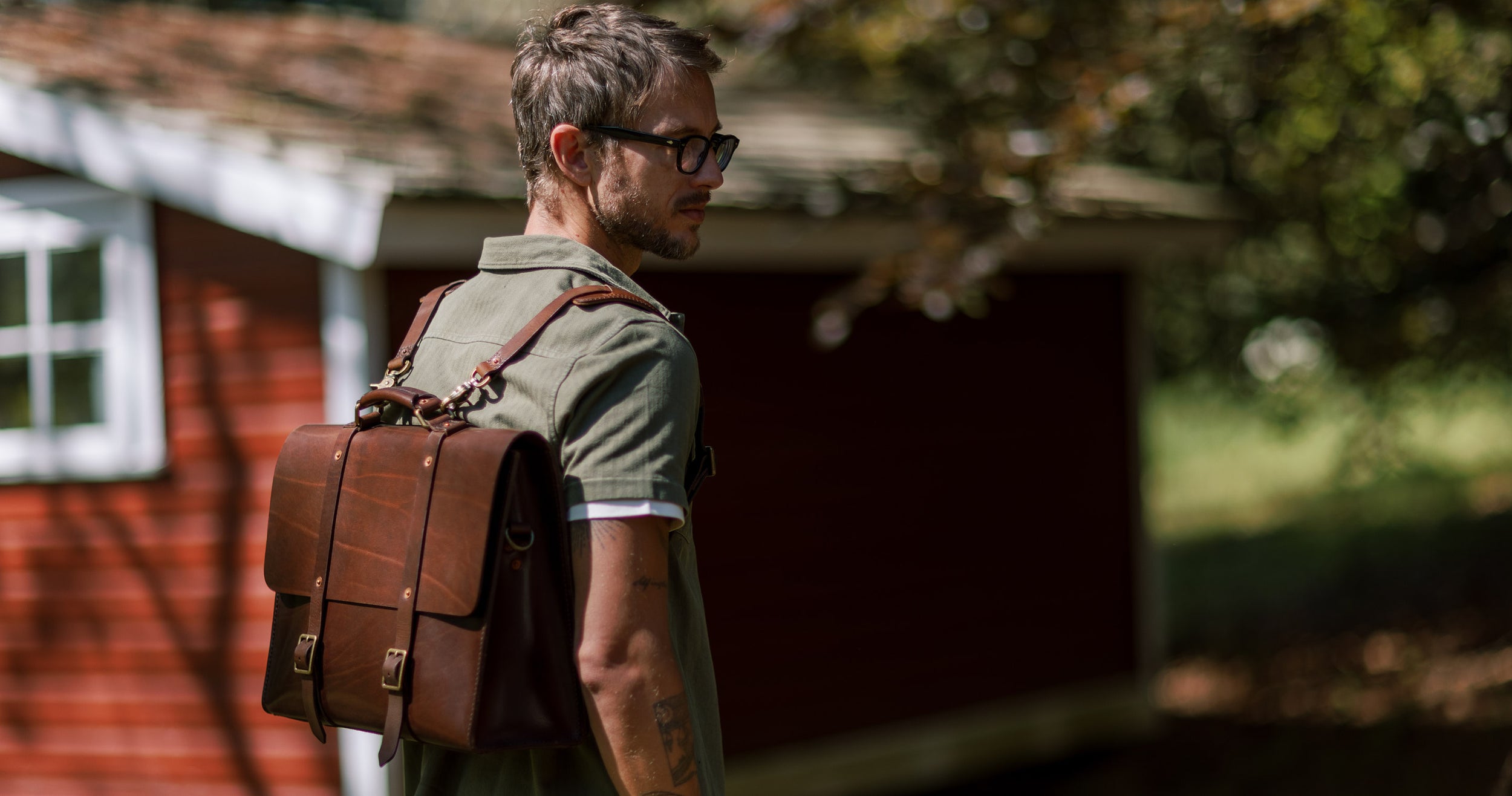 Leather Briefcase, Men's Brown Leather Laptop Bag from Satchel & Page