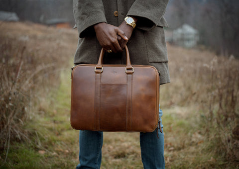 brown vegetable tanned leather from Italy