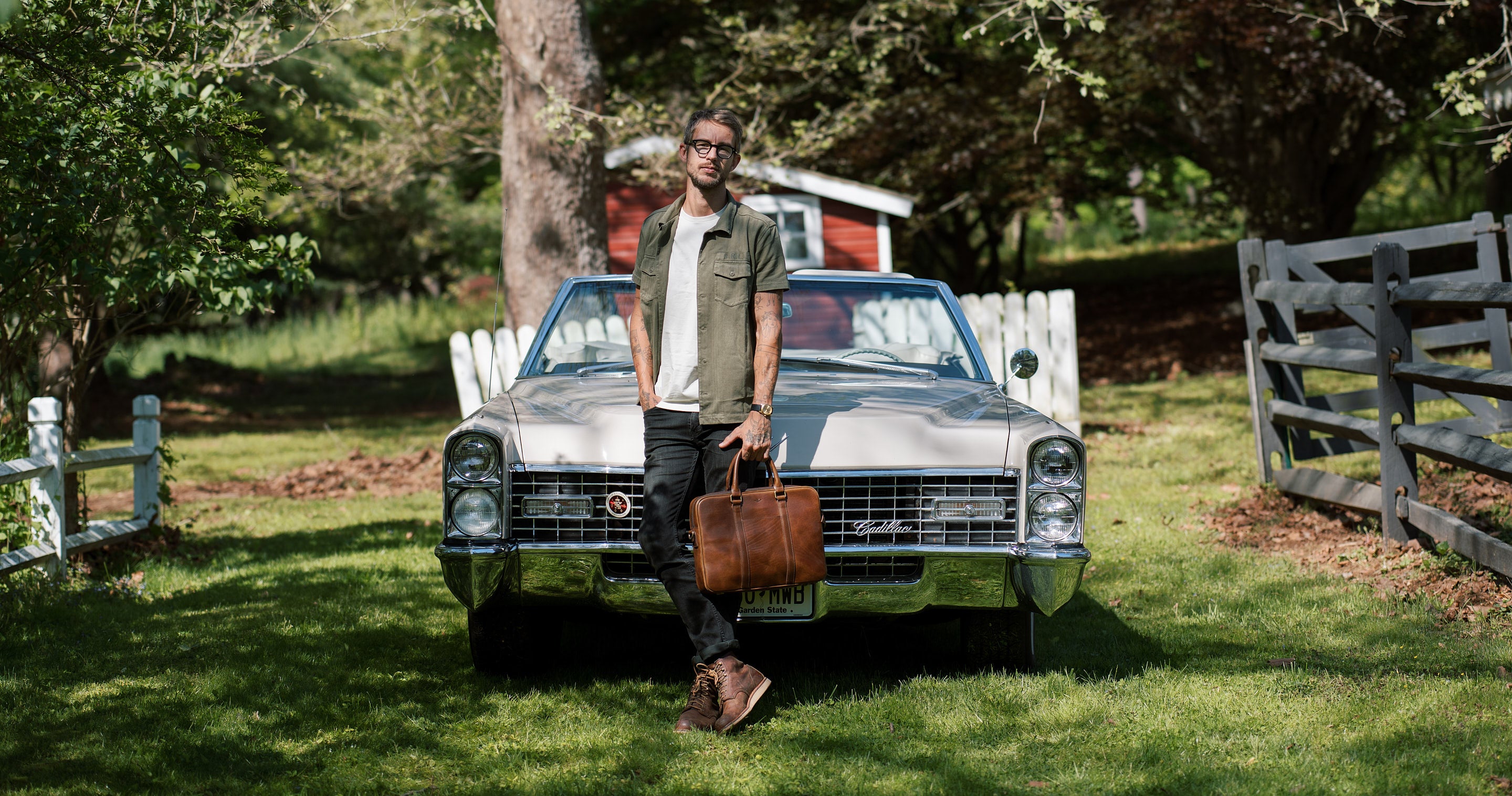 Brown Leather Slim Briefcase - Men's Briefcase from Satchel & Page
