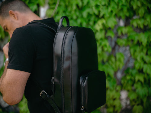 Leather Backpack, Men's Brown Leather Laptop Backpack from Satchel & Page