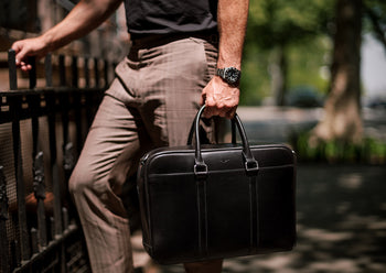 Brown Leather Classic Briefcase - Satchel & Page Men's Briefcase