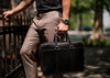 Heirloom quality vegetable tanned black leather Executive briefcase