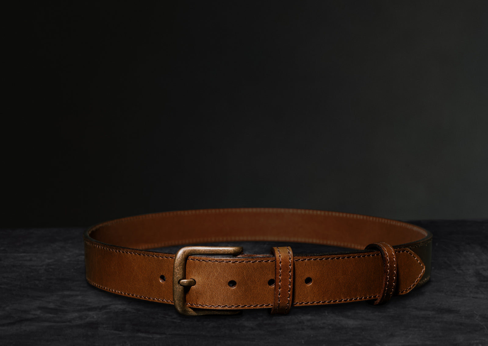 Brown real leather belt Leather Belt: Where Durability Meets Elegance - Popov Leather® main image 2