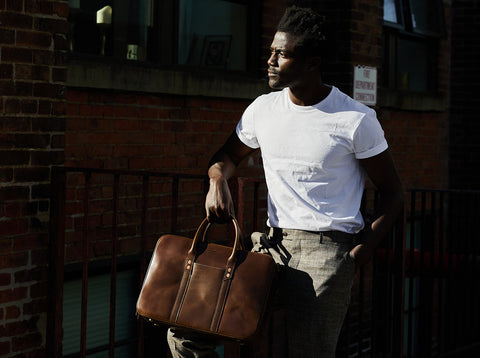 Leather portfolio - Men's Brown Leather Portfolio from Satchel & Page