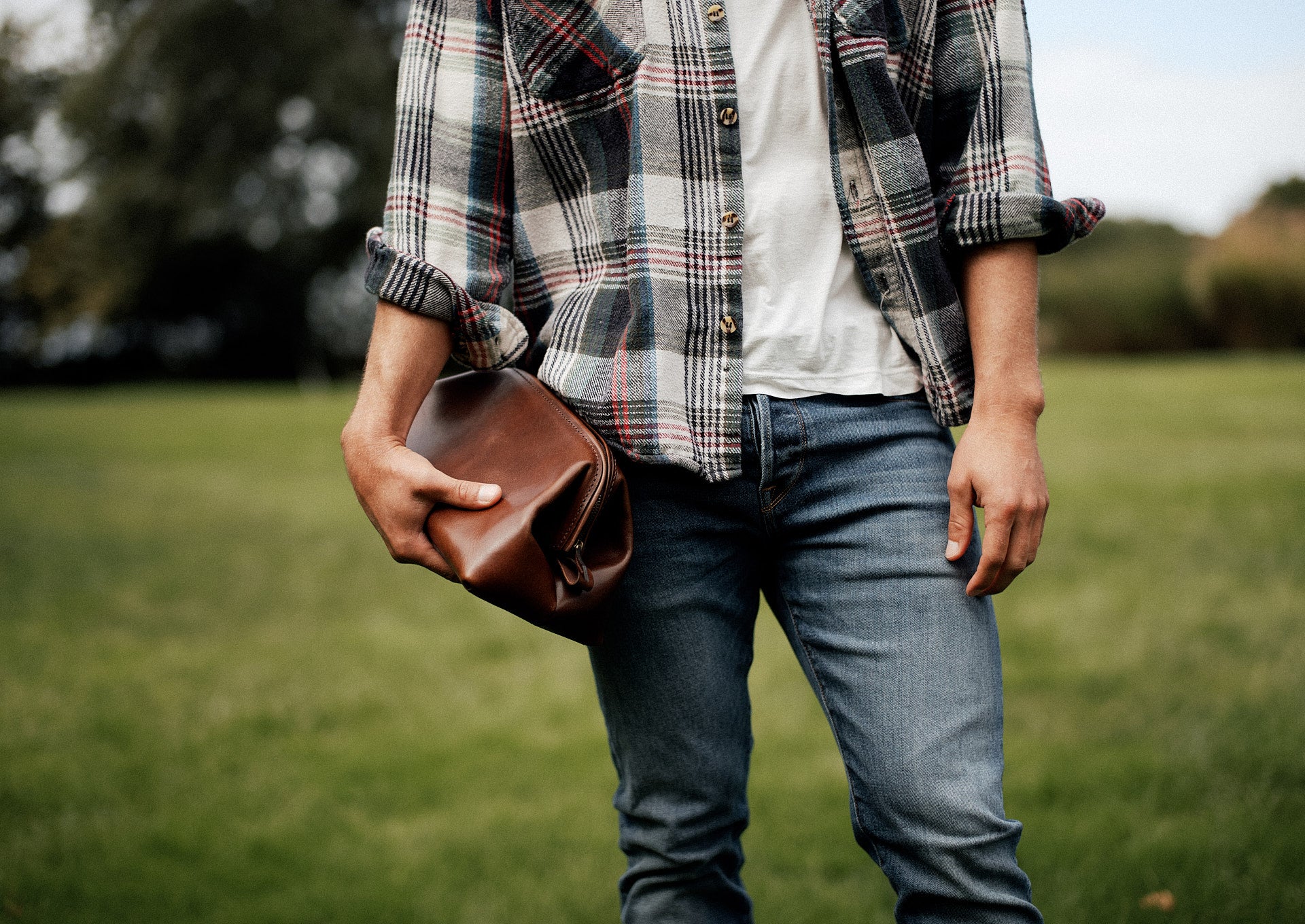 Leather Dop Kit - Satchel & Page Men's Brown Leather Shave Kit