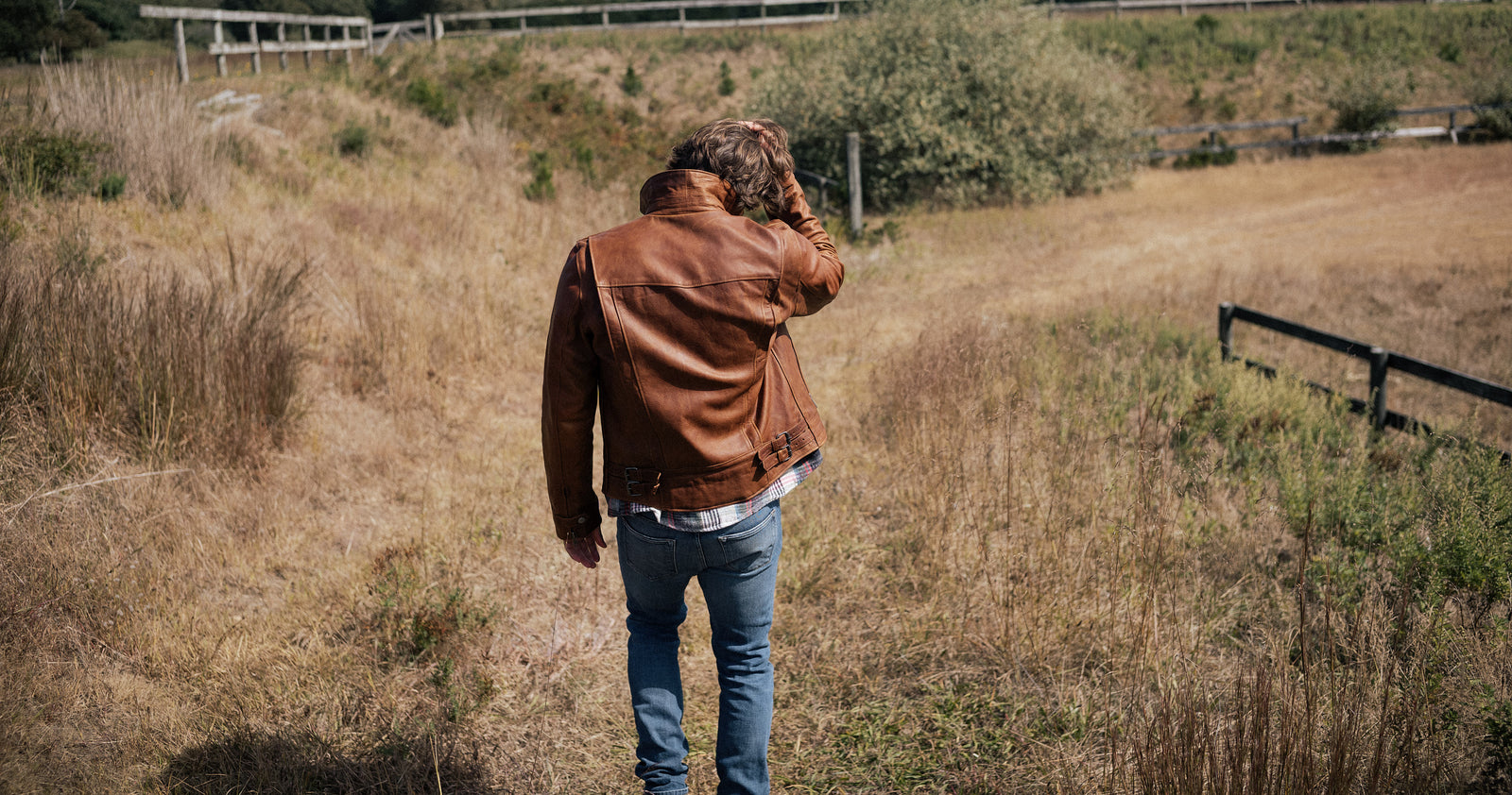 brown leather riding jacket made with waxed vegetable retanned leather ...