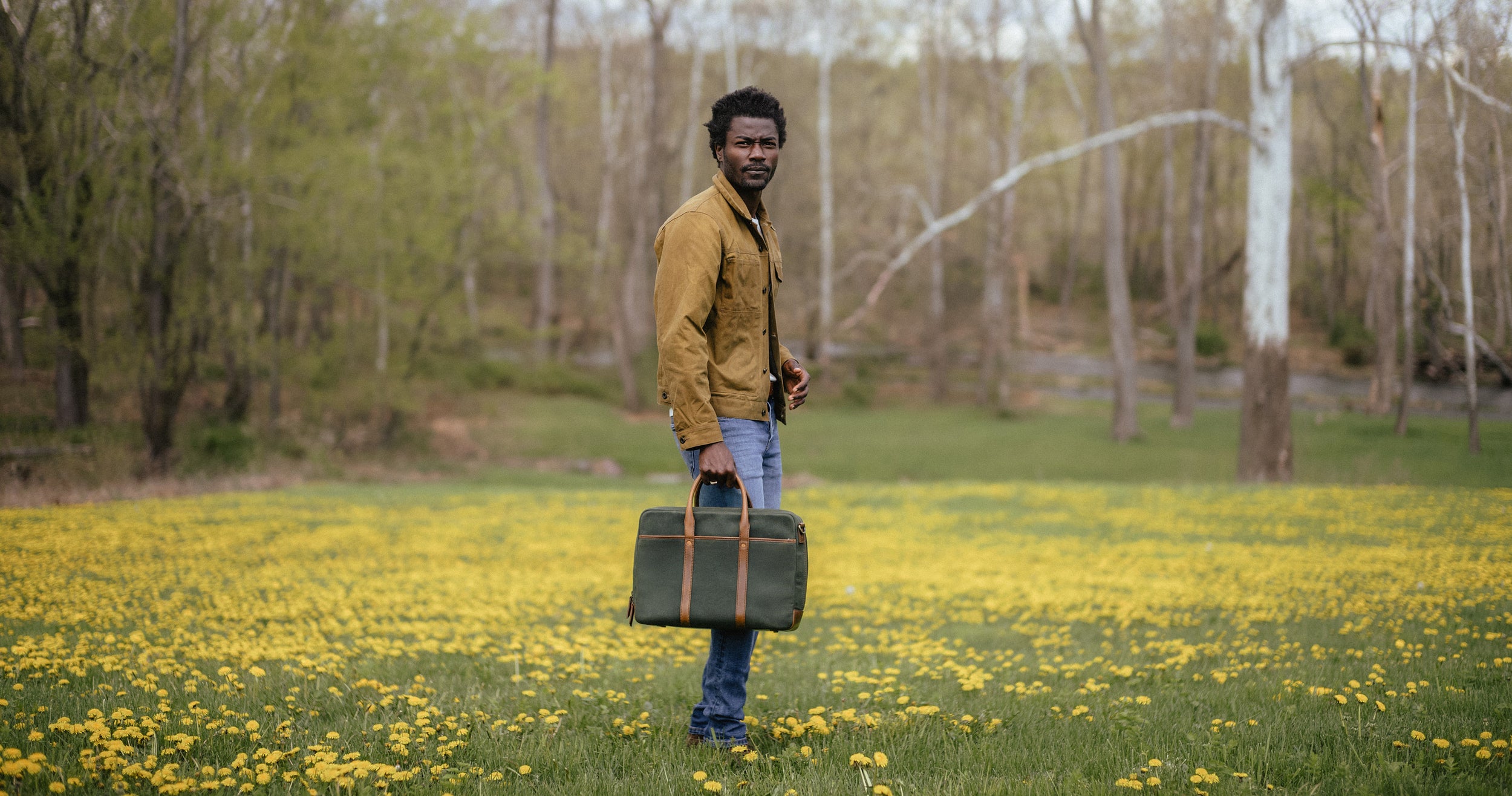 Waxed Canvas Briefcase - Satchel & Page Men's Briefcase