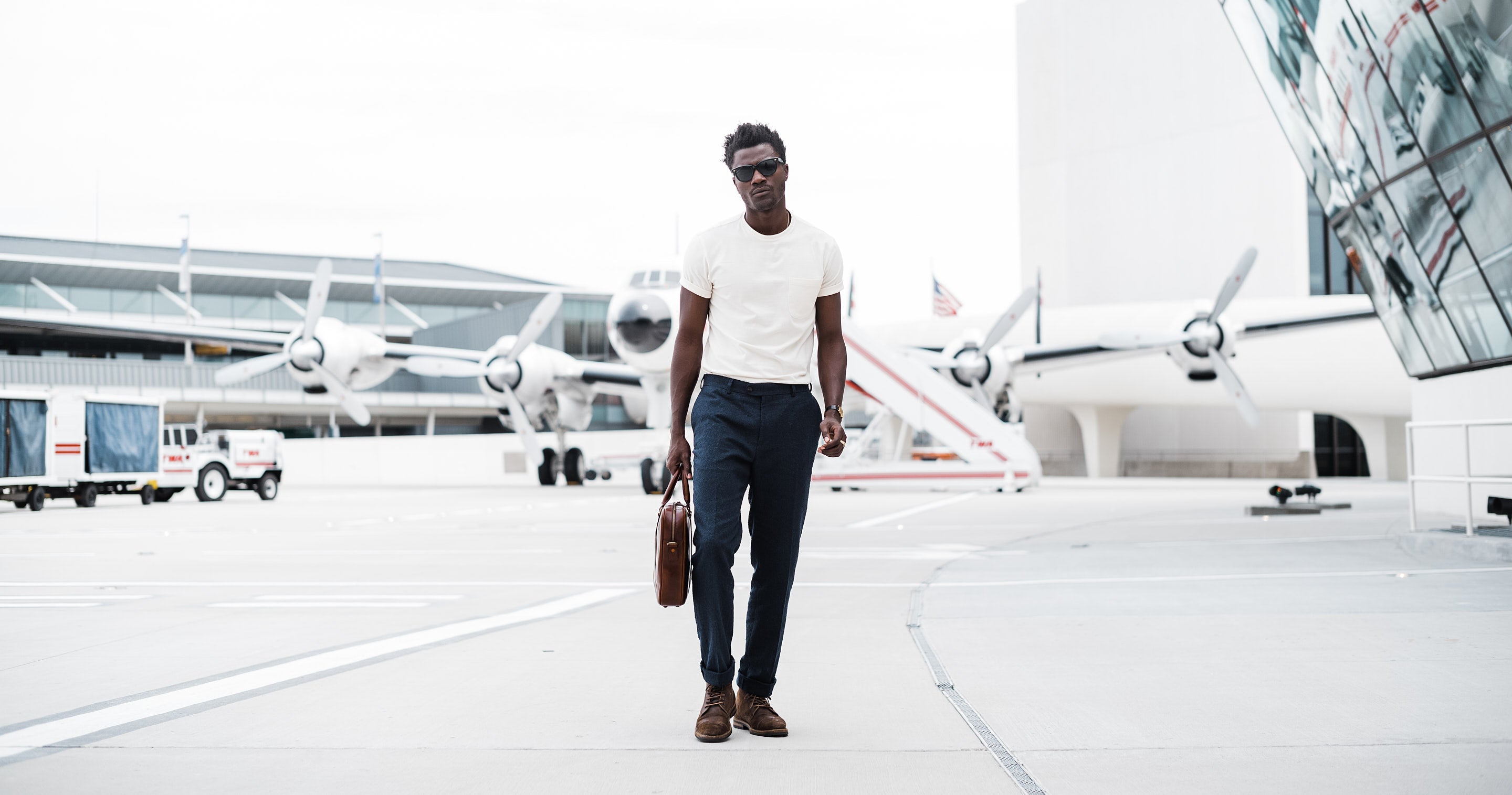 Brown Leather Slim Briefcase - Men's Briefcase from Satchel & Page