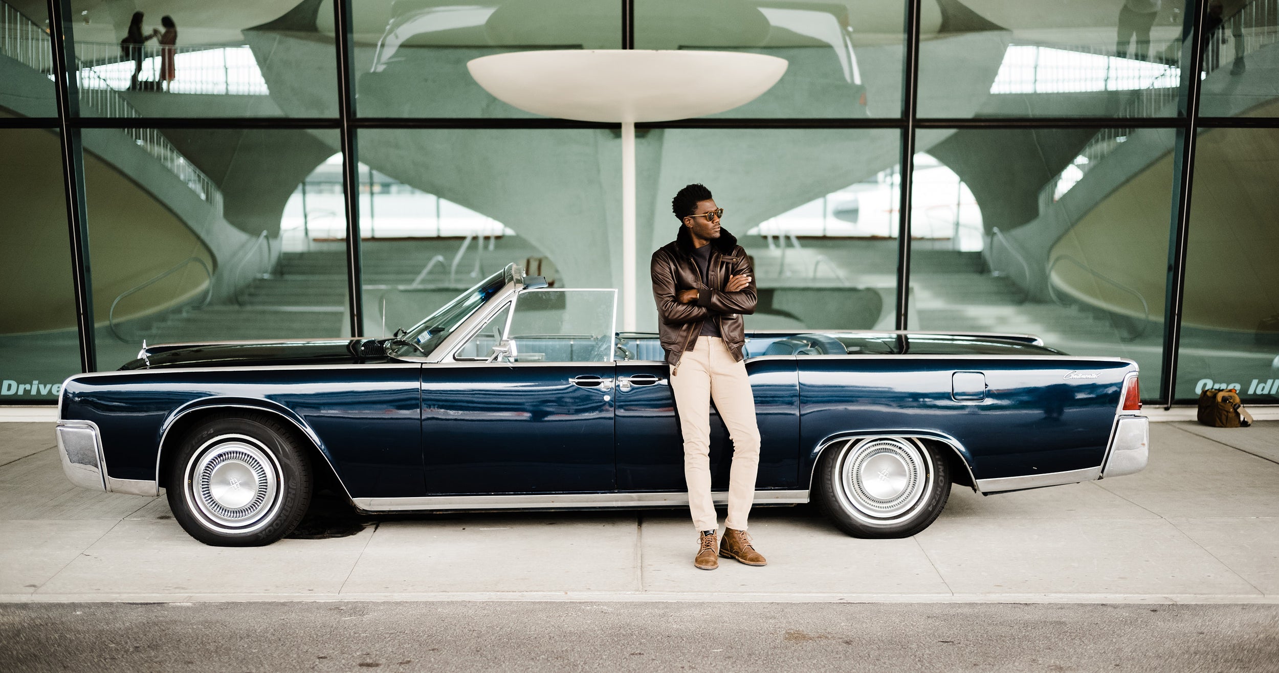 leather bomber jacket shearling wool collar Satchel & Page