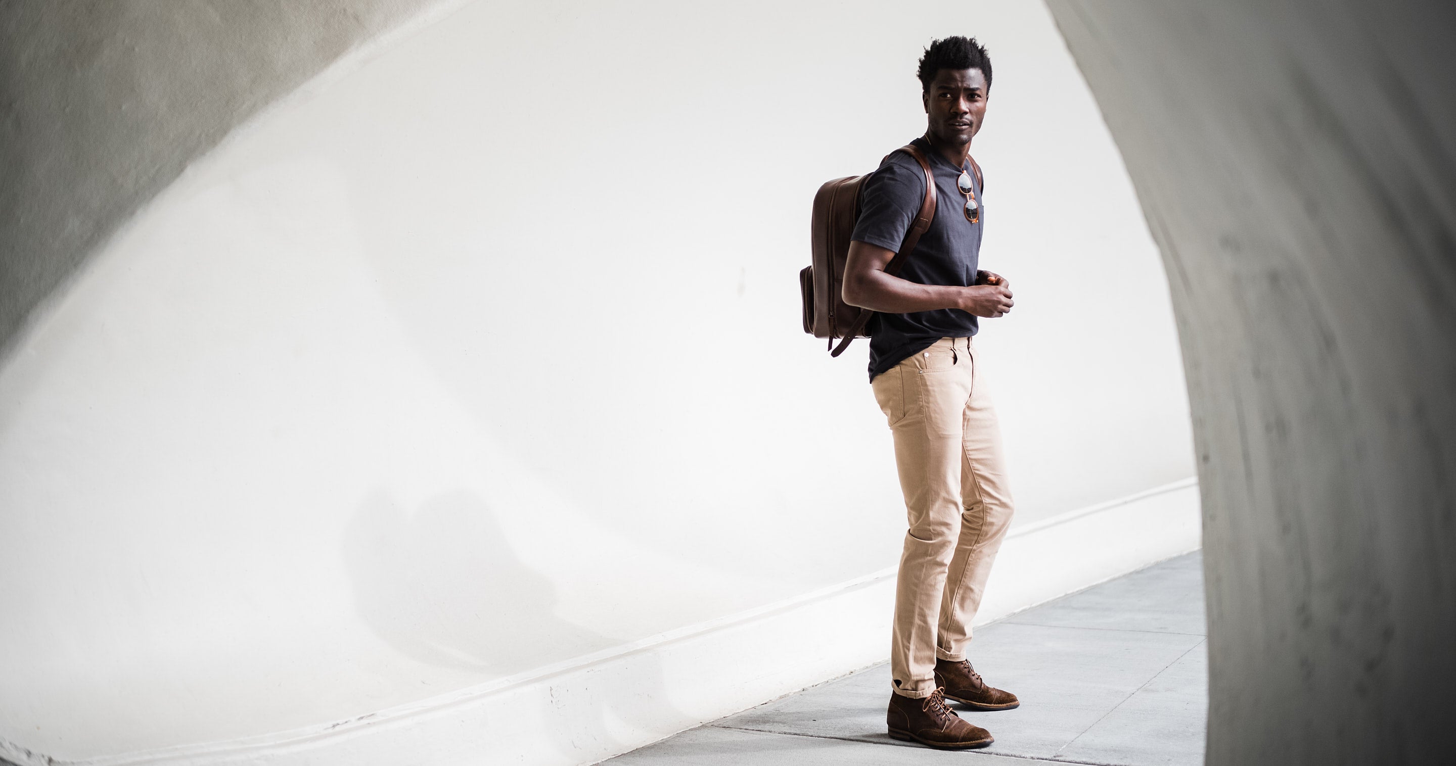 Leather Backpack, Men's Brown Leather Laptop Backpack from Satchel & Page