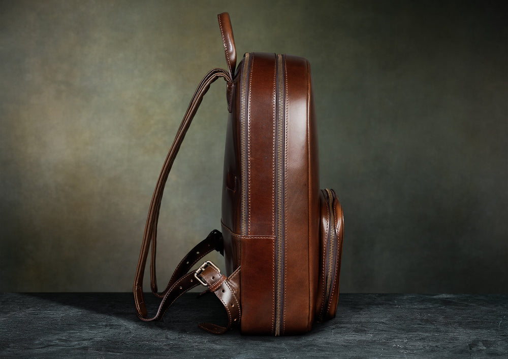 Leather Backpack, Men's Brown Leather Laptop Backpack from Satchel & Page