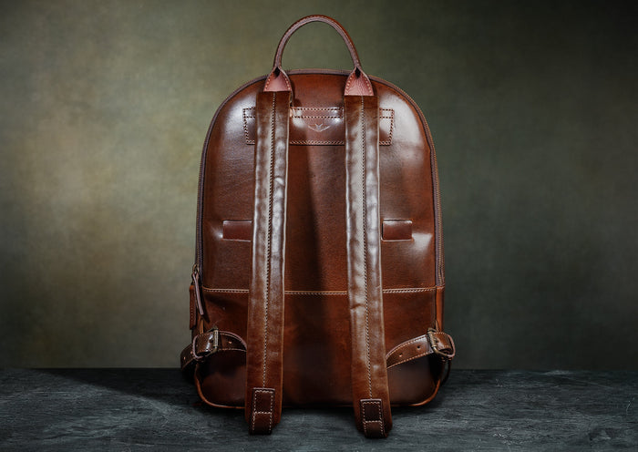 Leather Backpack, Men's Brown Leather Laptop Backpack from Satchel & Page