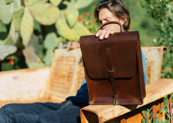 Brown Leather Bag for iPad - Satchel & Page Messenger Bag Satchel
