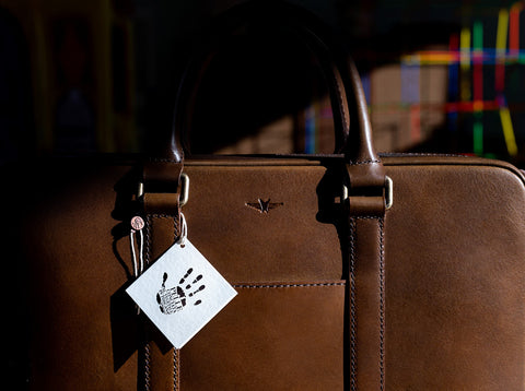 Certified Italian vegetable tanned leather Founder briefcase