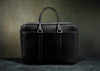 Front view black full grain leather Executive briefcase