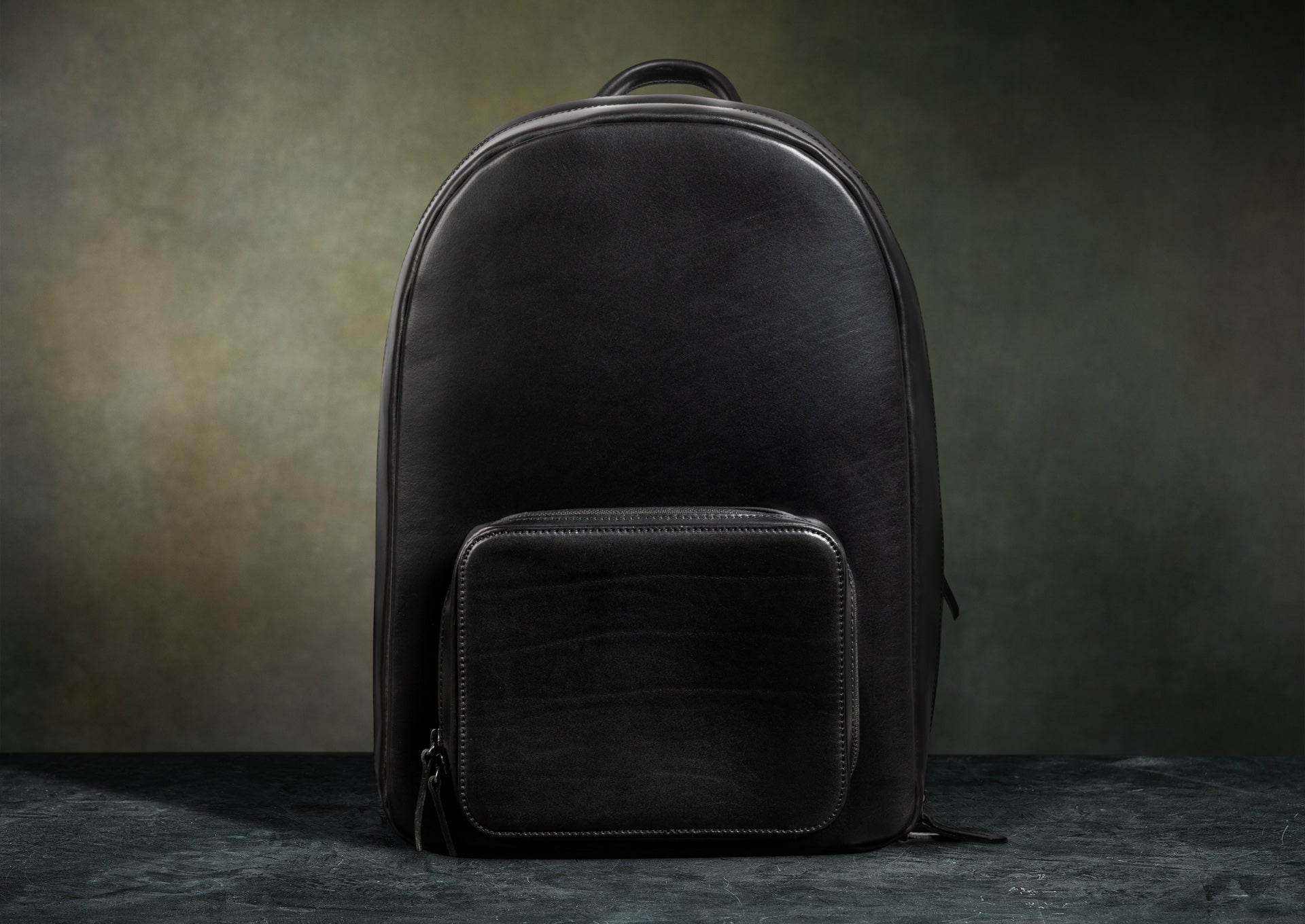 Black Leather Backpack