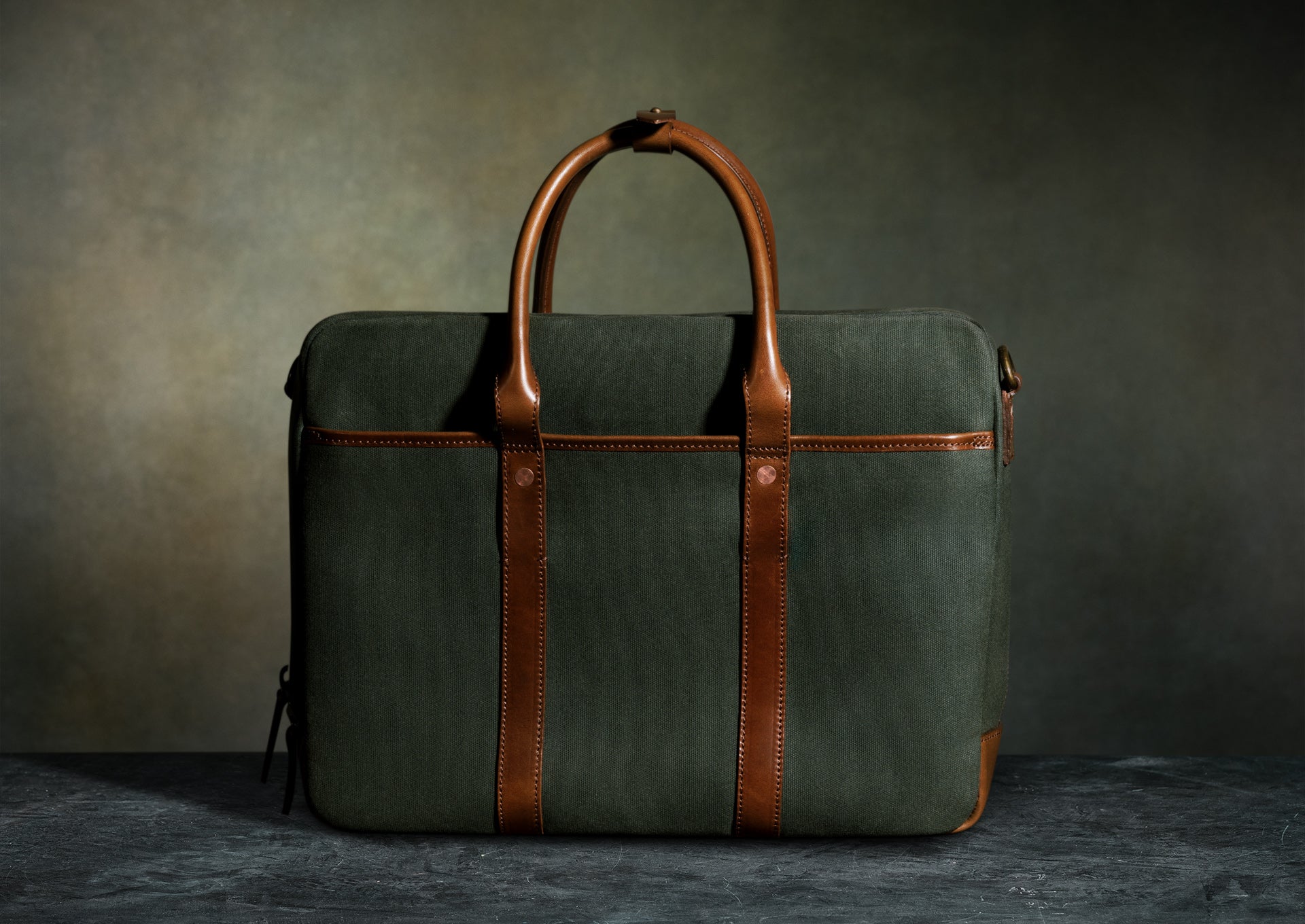 Mens waxed canvas briefcase Clearance