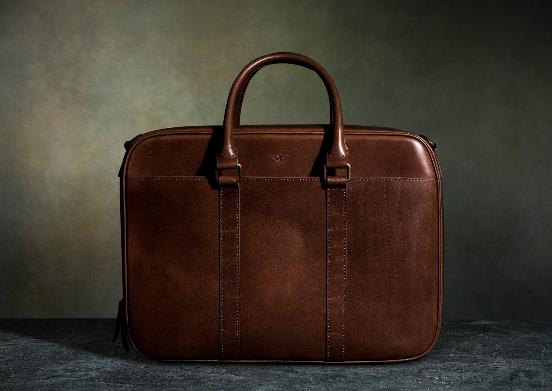 ナチュラルレザー　briefcase DOUBLE FRONT POCKET LEATHER BRIEFCASE – King Ranch Saddle Shop