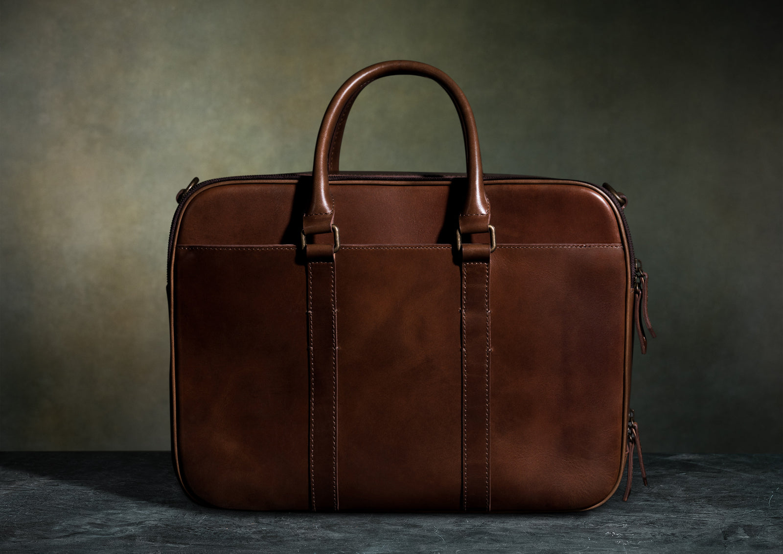 Brown Leather Classic Briefcase - Satchel & Page Men's Briefcase