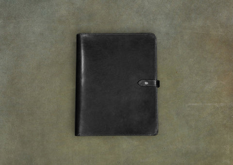 black leather padfolio