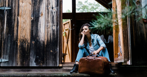 Leather Duffle Bag - Men's Brown Weekender Bag from Satchel & Page