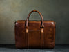 front brown full grain leather Counselor briefcase