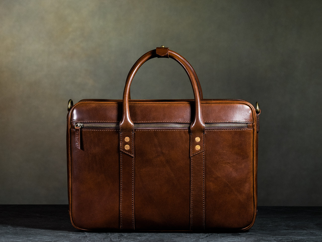 Leather Briefcase, Men's Brown Leather Laptop Bag from Satchel & Page