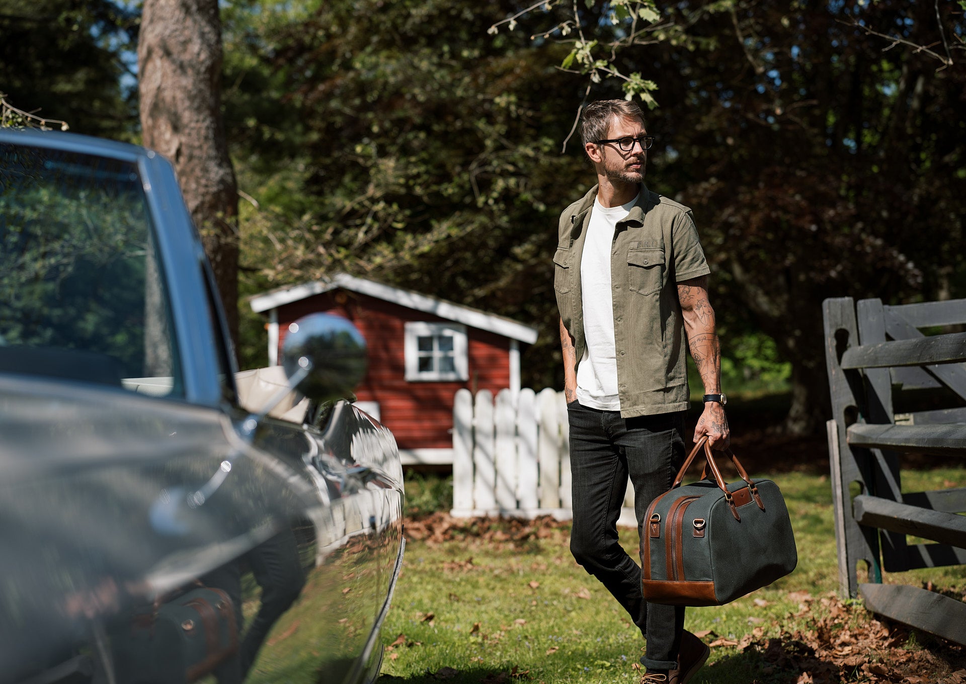 The Weekender - Waxed Canvas Leather Duffel – Western Leather