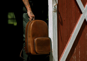 Leather Backpack, Men's Brown Leather Laptop Backpack from Satchel & Page