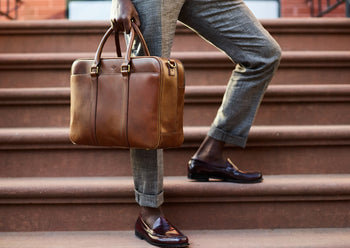 Brown Leather Classic Briefcase - Satchel & Page Men's Briefcase