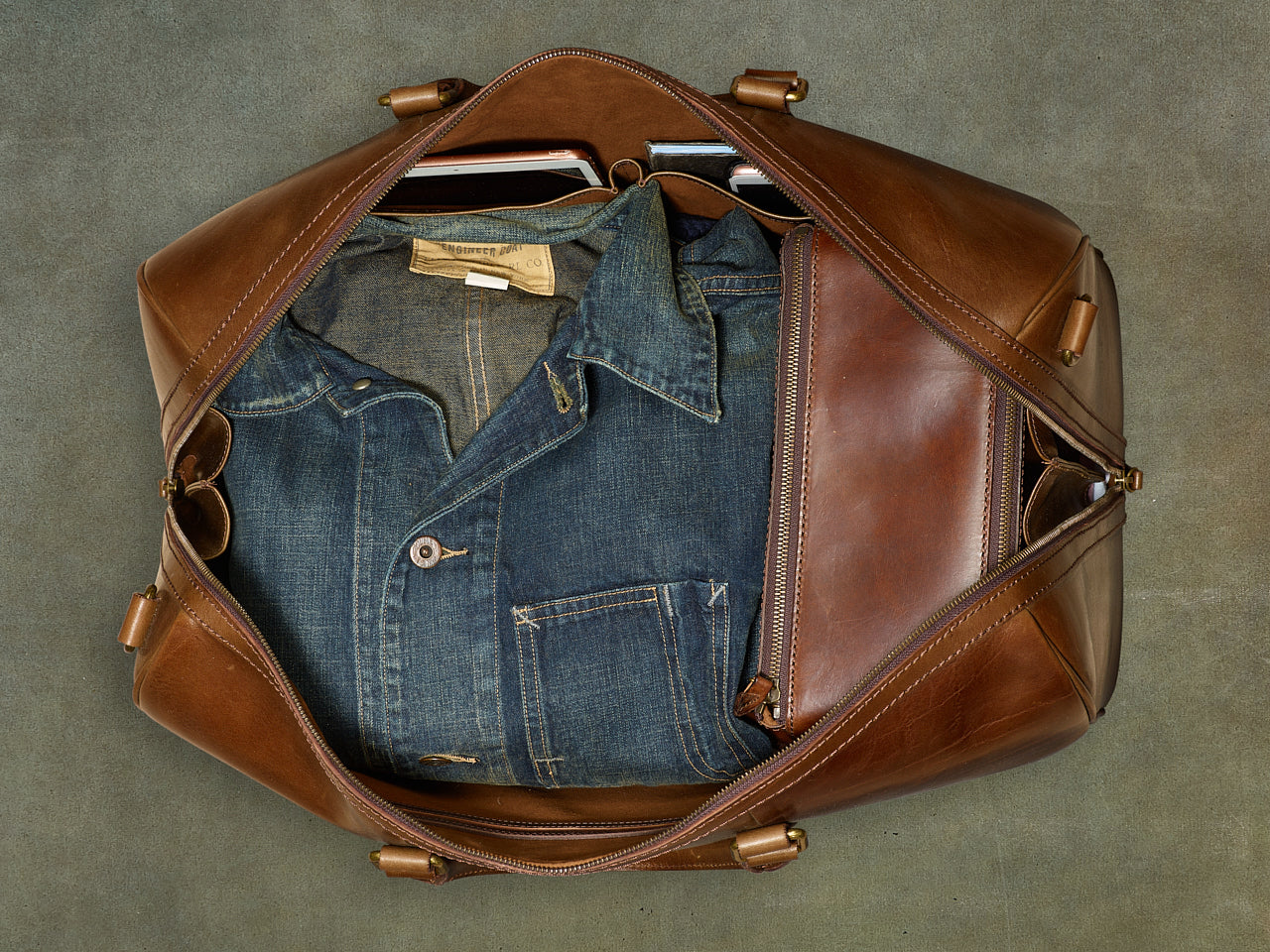 Brown Leather Weekender Bag - Men's Duffle Bag from Satchel & Page