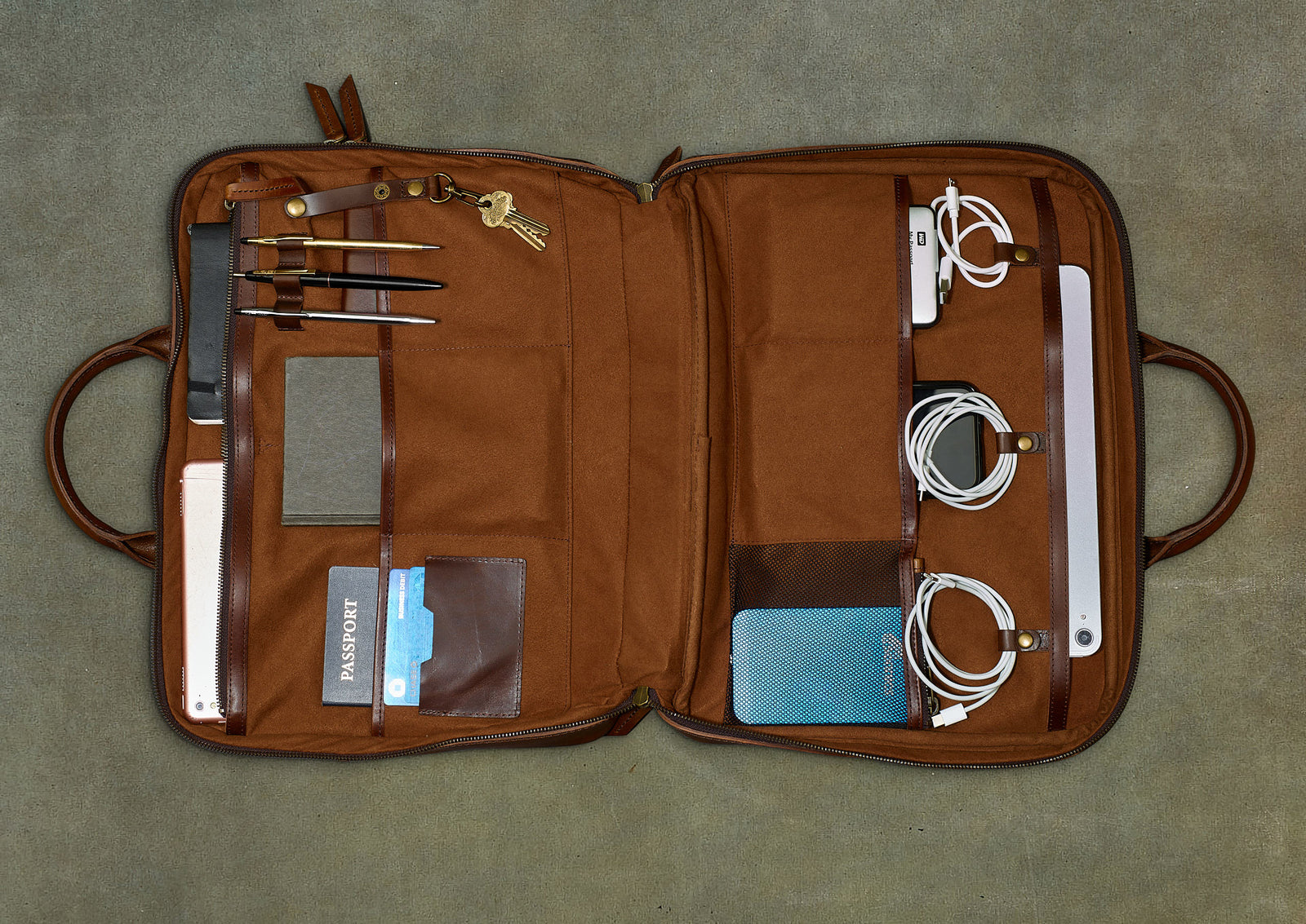 Business As Usual Leather Portfolio Briefcase