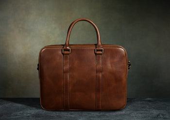 Brown Leather Slim Briefcase Men s Briefcase from Satchel Page