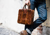 full grain leather brown laptop bag