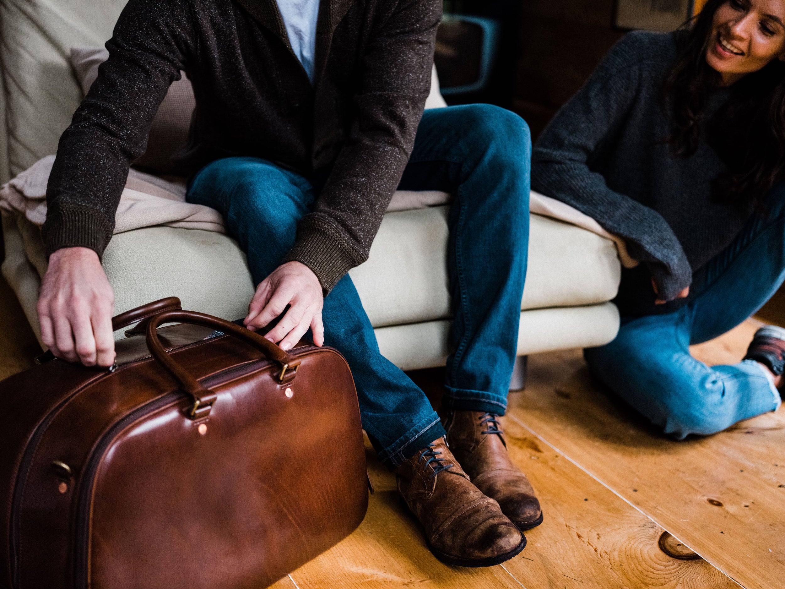 Satchel & Page leather weekender bag for men.