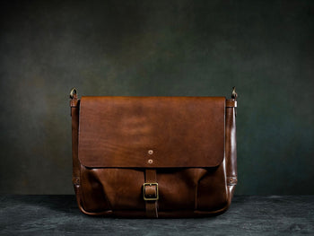 Brown Leather Mailbag Satchel Page Men's Leather Messenger