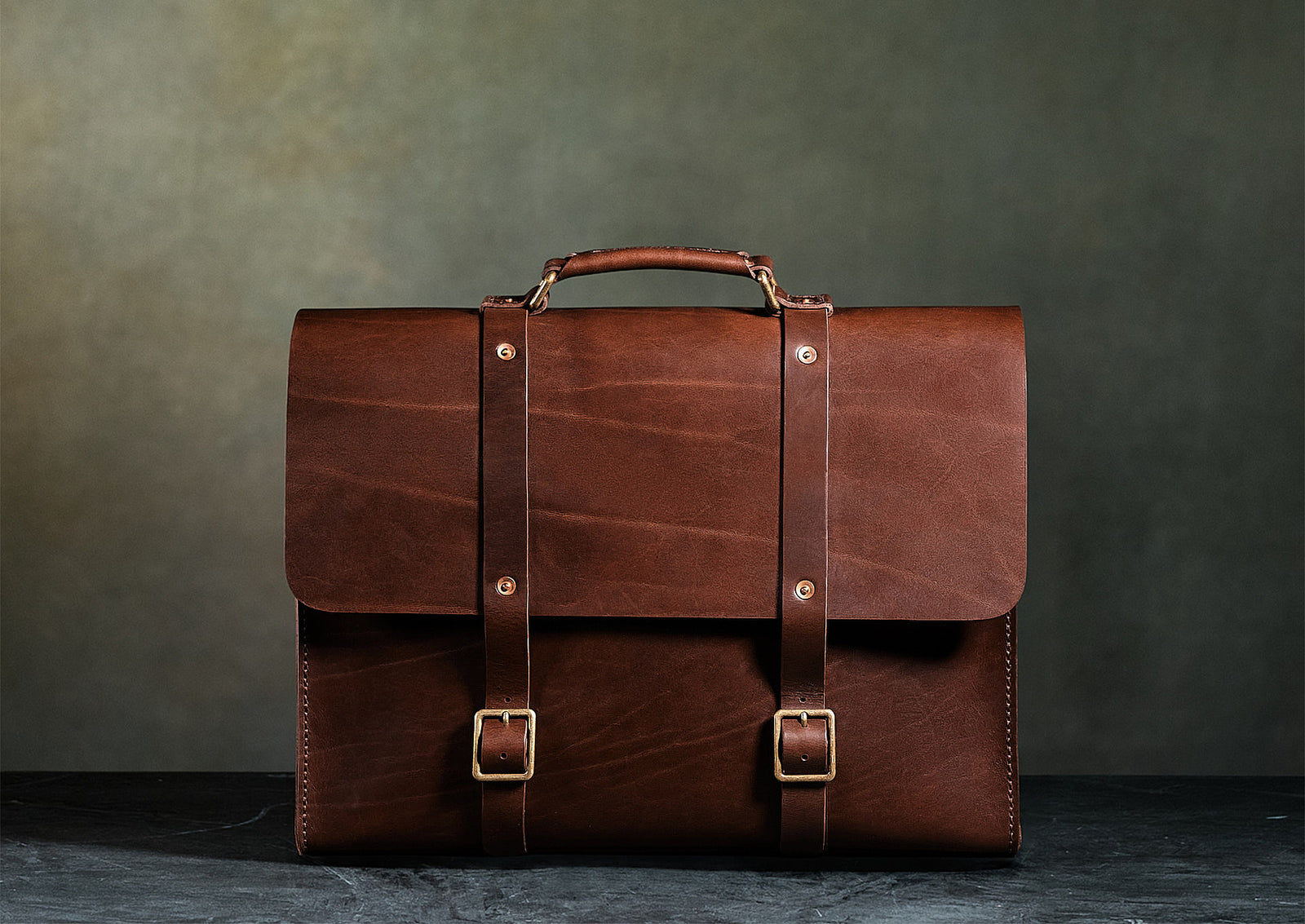 Leather Briefcase, Men's Brown Leather Laptop Bag from Satchel Page