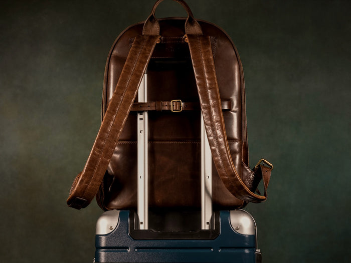 Leather Backpack, Men's Brown Leather Laptop Backpack from Satchel & Page