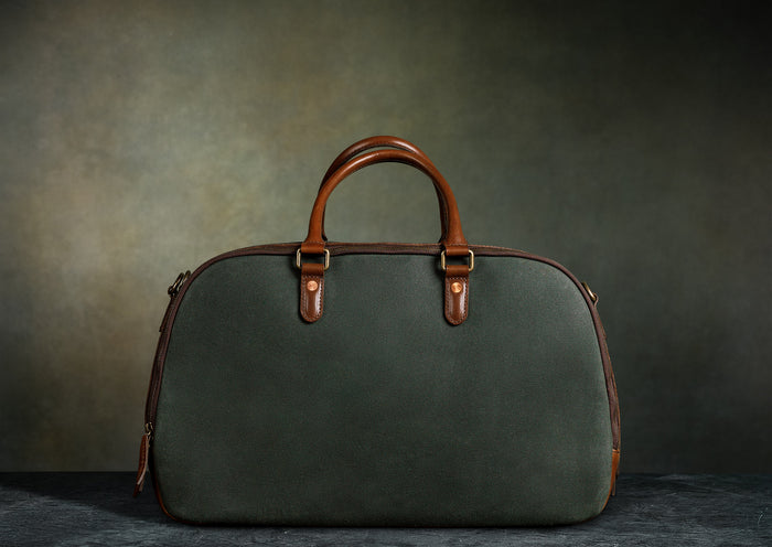 waxed canvas weekender leather duffle bag