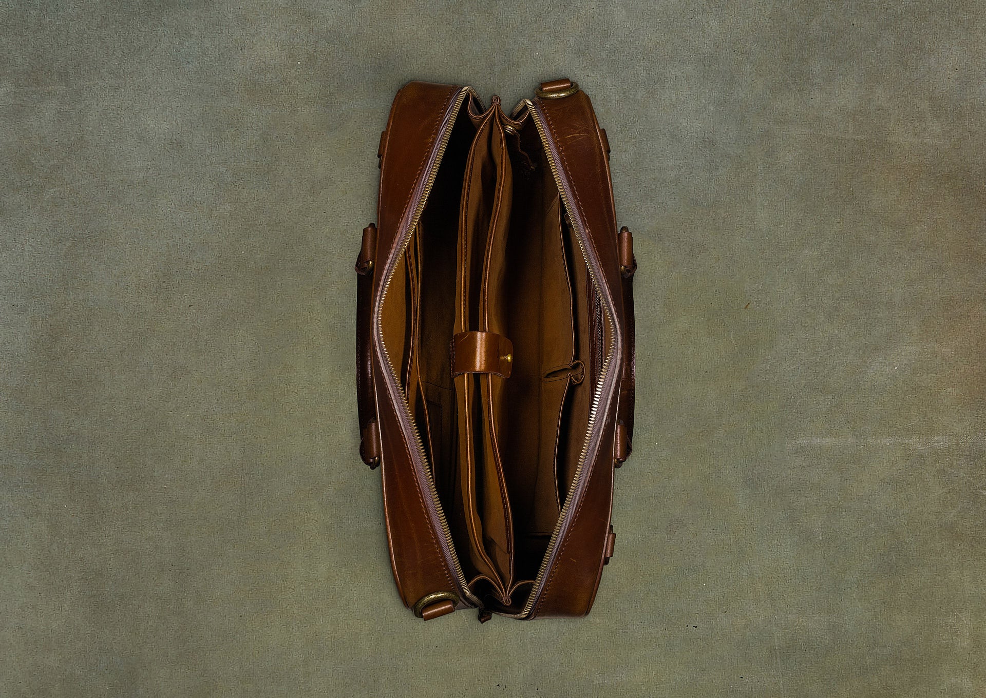 Brown Leather Classic Briefcase - Satchel & Page Men's Briefcase