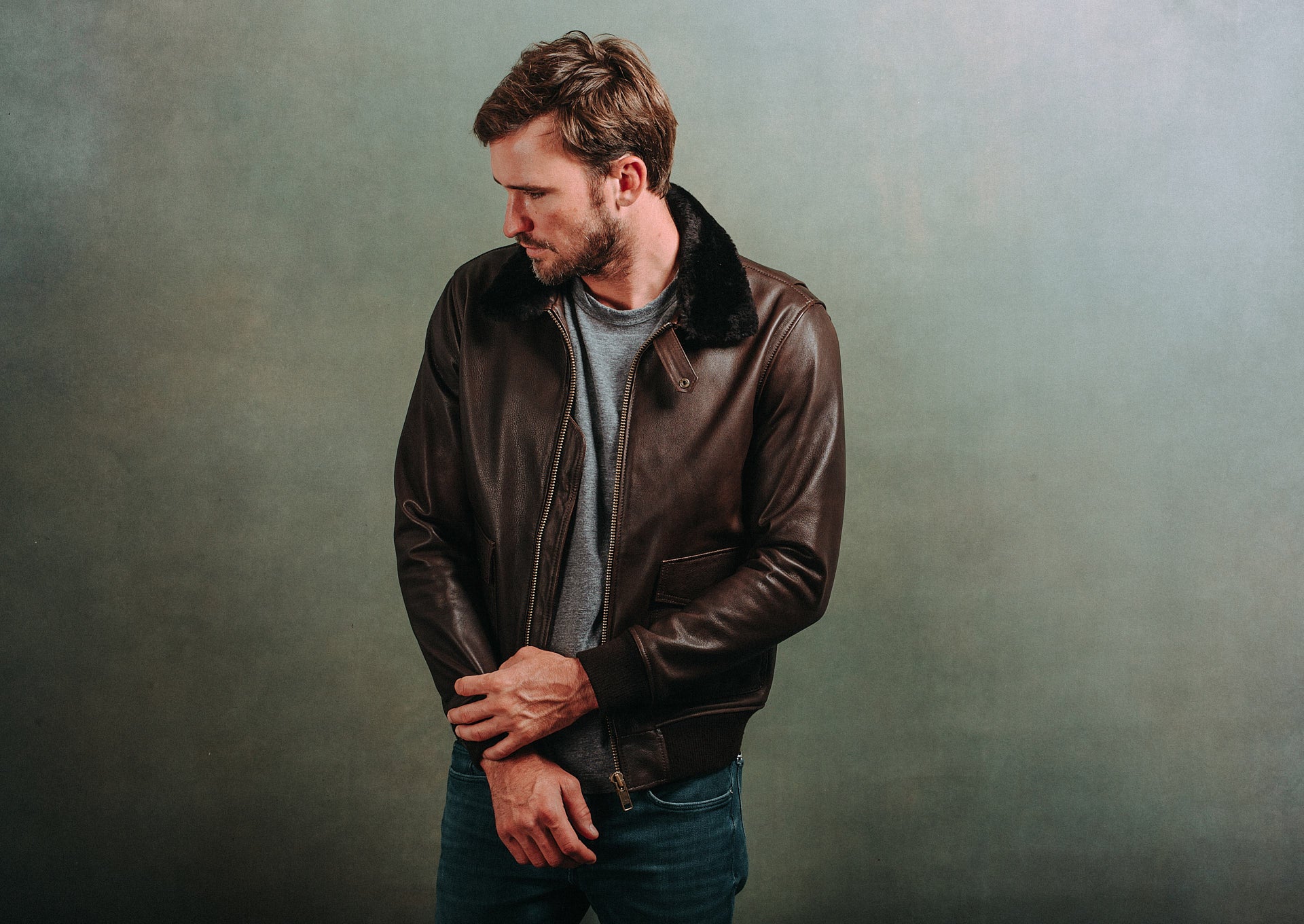 Satchel & Page Leather Bomber Jacket